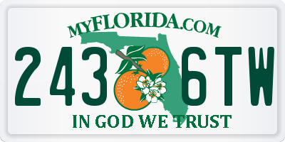FL license plate 2436TW