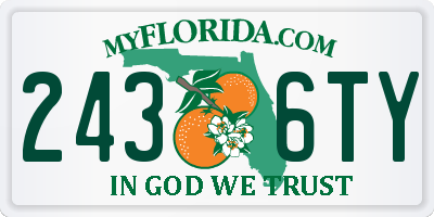 FL license plate 2436TY