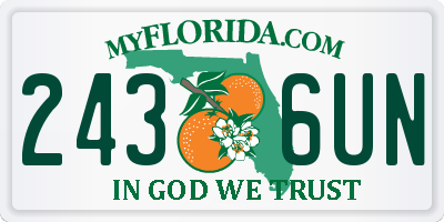 FL license plate 2436UN