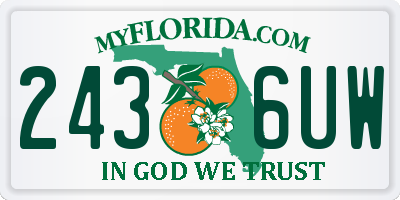 FL license plate 2436UW