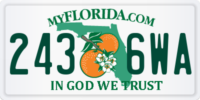 FL license plate 2436WA