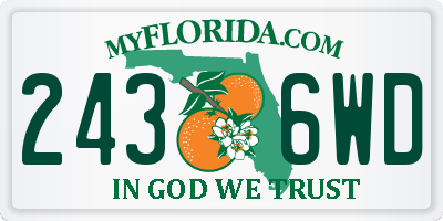 FL license plate 2436WD