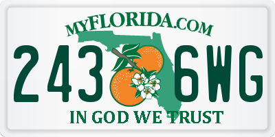 FL license plate 2436WG