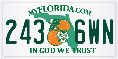 FL license plate 2436WN