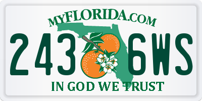 FL license plate 2436WS
