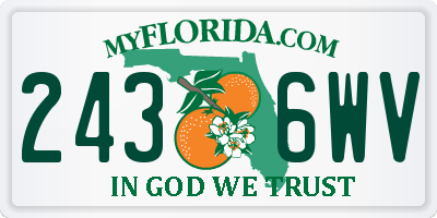 FL license plate 2436WV
