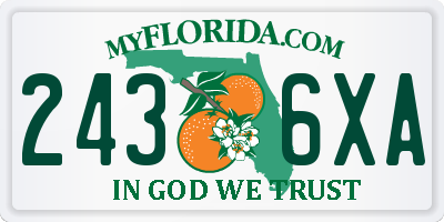 FL license plate 2436XA