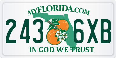 FL license plate 2436XB