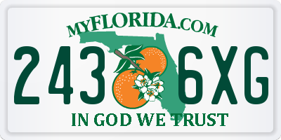 FL license plate 2436XG