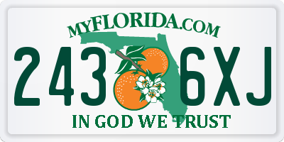 FL license plate 2436XJ