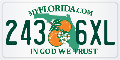FL license plate 2436XL