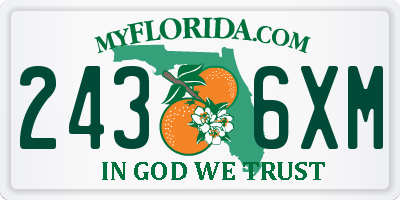 FL license plate 2436XM
