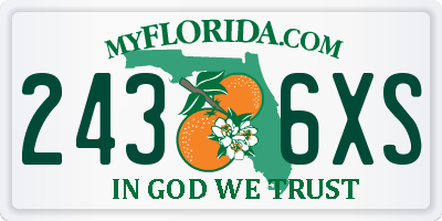 FL license plate 2436XS