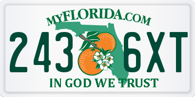 FL license plate 2436XT