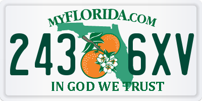 FL license plate 2436XV