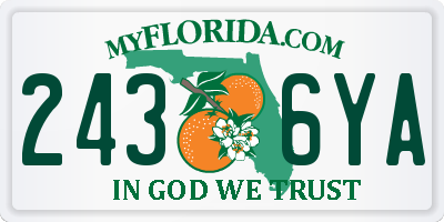 FL license plate 2436YA