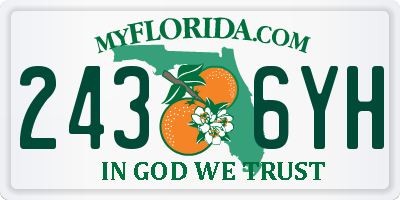 FL license plate 2436YH