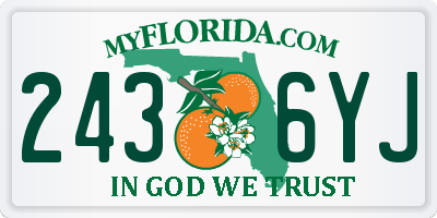 FL license plate 2436YJ