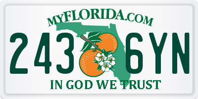 FL license plate 2436YN
