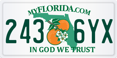 FL license plate 2436YX