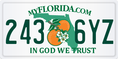 FL license plate 2436YZ