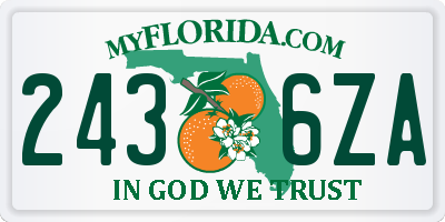 FL license plate 2436ZA