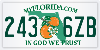 FL license plate 2436ZB