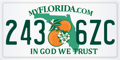 FL license plate 2436ZC