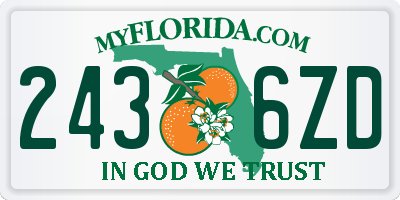 FL license plate 2436ZD