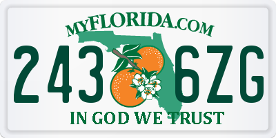 FL license plate 2436ZG