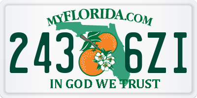 FL license plate 2436ZI