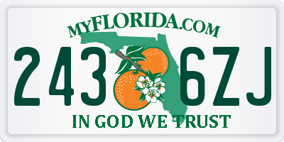 FL license plate 2436ZJ