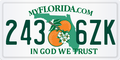 FL license plate 2436ZK