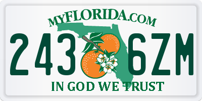 FL license plate 2436ZM