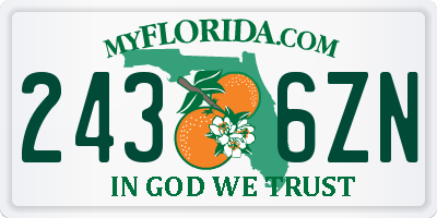 FL license plate 2436ZN