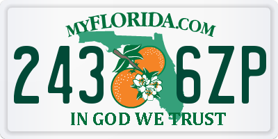 FL license plate 2436ZP
