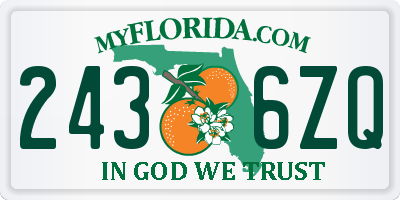 FL license plate 2436ZQ