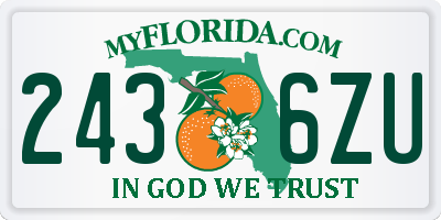 FL license plate 2436ZU