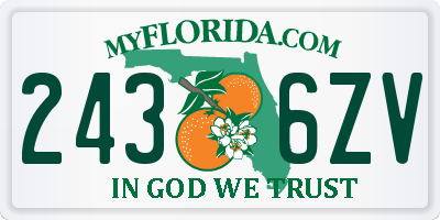 FL license plate 2436ZV
