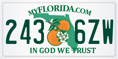FL license plate 2436ZW