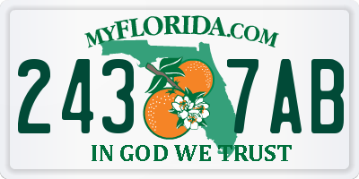 FL license plate 2437AB