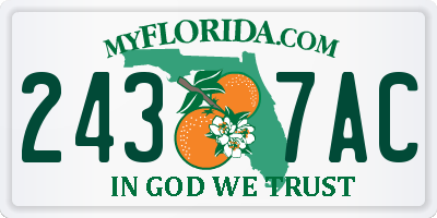 FL license plate 2437AC