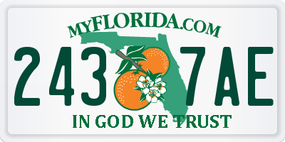 FL license plate 2437AE