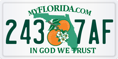 FL license plate 2437AF