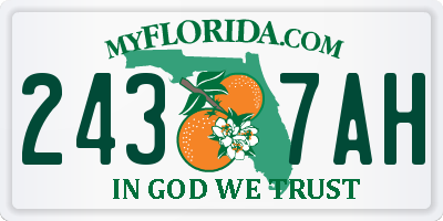 FL license plate 2437AH