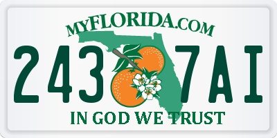 FL license plate 2437AI
