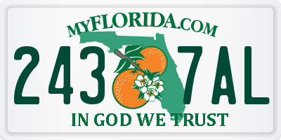 FL license plate 2437AL