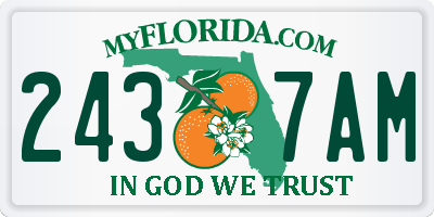 FL license plate 2437AM