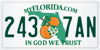 FL license plate 2437AN