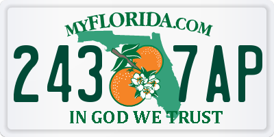 FL license plate 2437AP